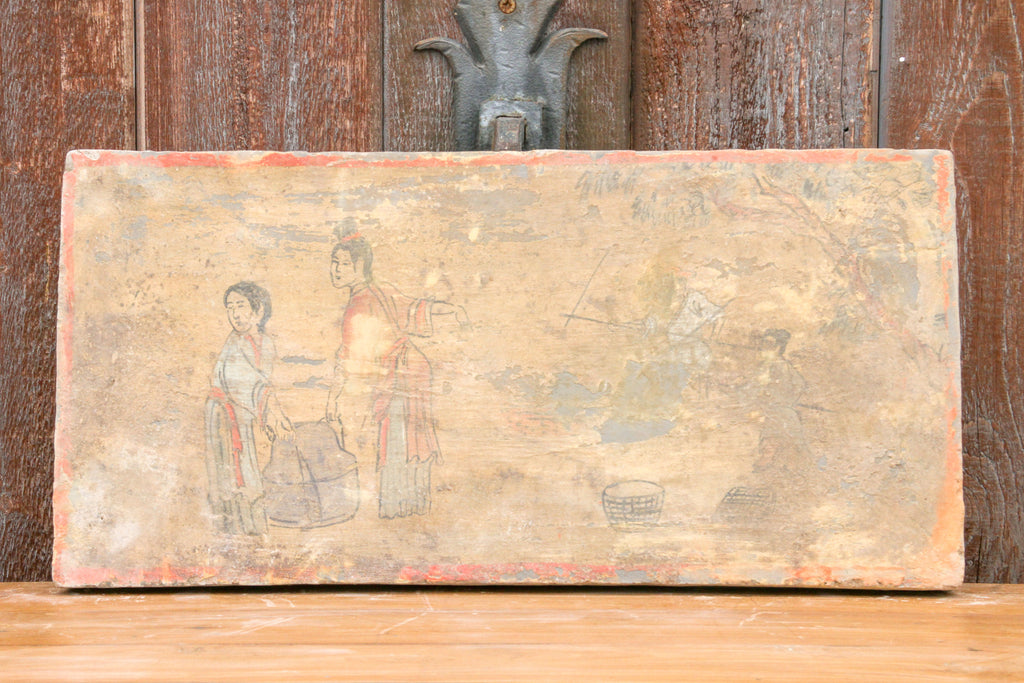 Impressive Hand Painted Liao Dynasty Style Mural Tile