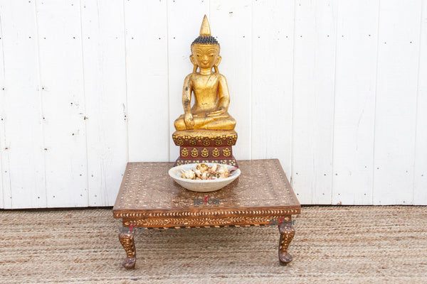 Indian Inlaid Low Side Table