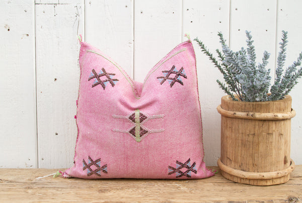 Flamingo Moroccan Silk Rug Pillow