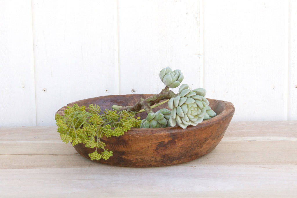 Country Style Wood Bowl