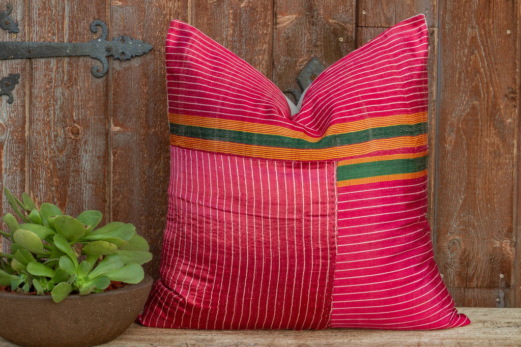 Jolie Antique Mashru Tribal Large Square Pillow (Trade)