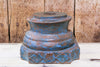 Aged Blue Architectural Candle Holder