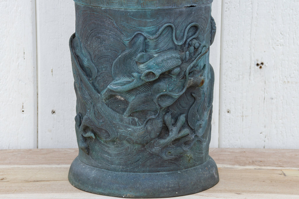 Vintage Bronze Dragon Vase