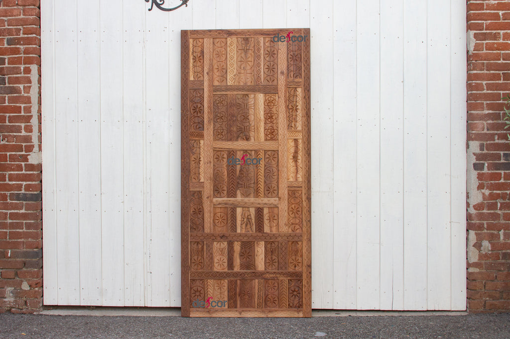 Reclaimed Teak Carved Spanish Paneled Door
