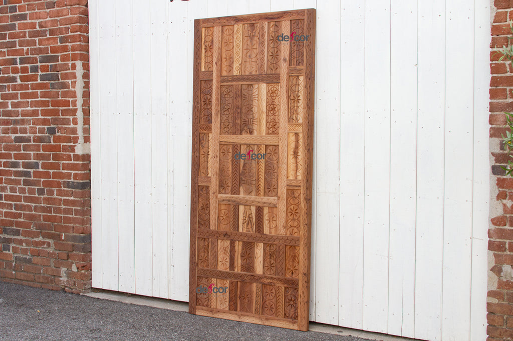 Reclaimed Teak Carved Spanish Paneled Door