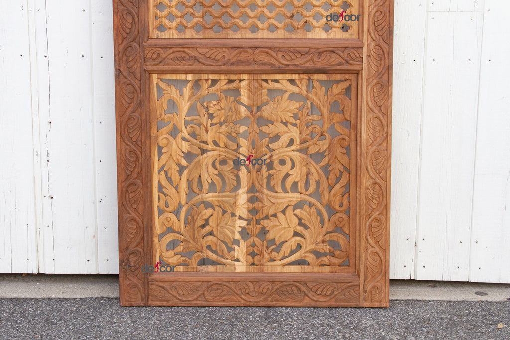 Carved Reclaimed Teak Safavid Jali Door