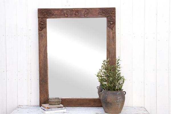 Early 1800's Indo-French Carved Mirror