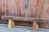 Reclaimed Teak Thick Top Carved Bench (Trade)