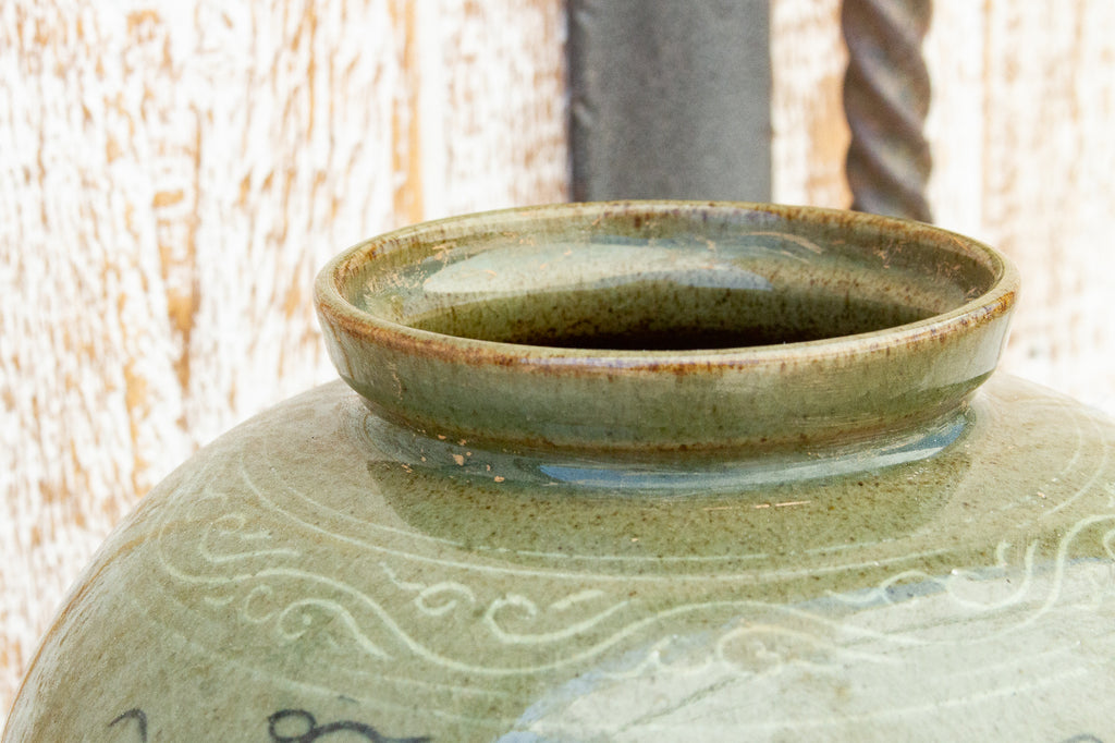Koi Korean Celadon Glazed Vase
