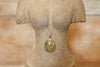 Round Rhyolite Pendant with Silver Chain (Trade)