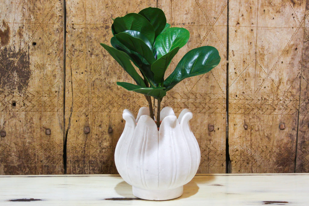 Marble Lotus Bud Vase