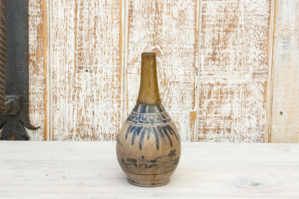 Petite Oxidized Blue & White Vase (Trade)