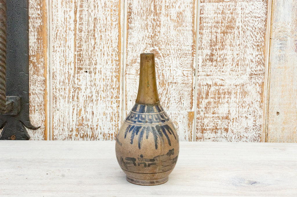 Petite Oxidized Blue & White Vase (Trade)