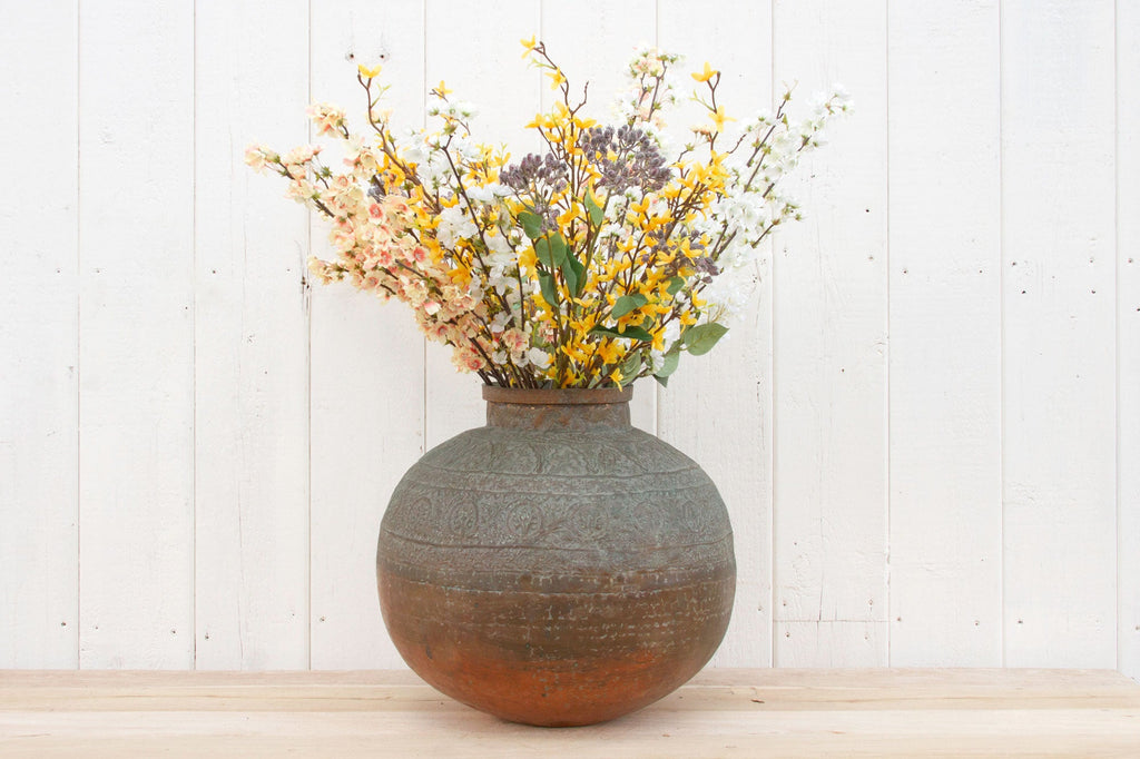 Antique Large Engraved Copper Pot