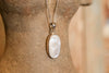 Oblong Mother of Pearl Pendant with Silver Chain (Trade)
