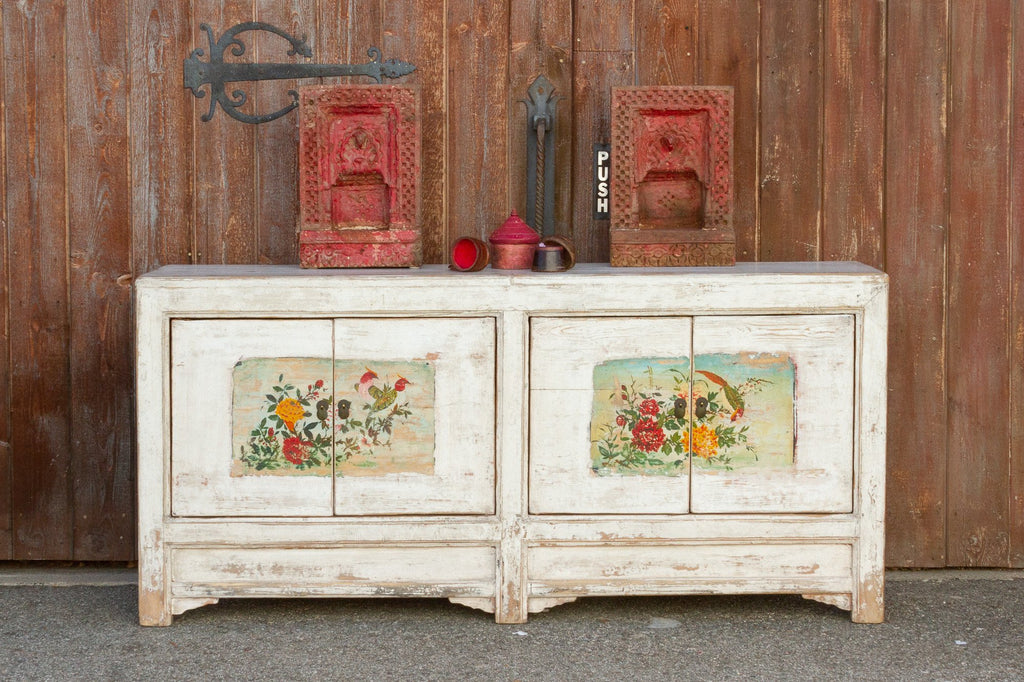 Exquisite Asian White Painted Sideboard (Trade)