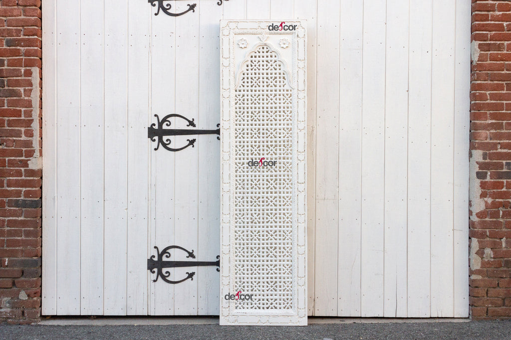 White Mihrab Carved Door Panel