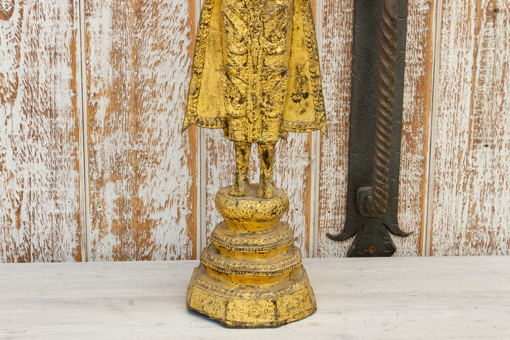 Antique Thai Gilded Standing Buddha (Trade)