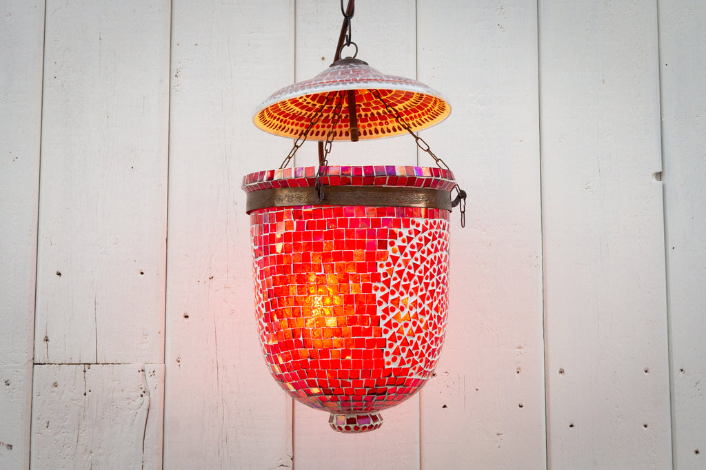 Garnet Pendant Mosaic Lantern