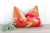 Volcano Red Silk Phulkari Pillow