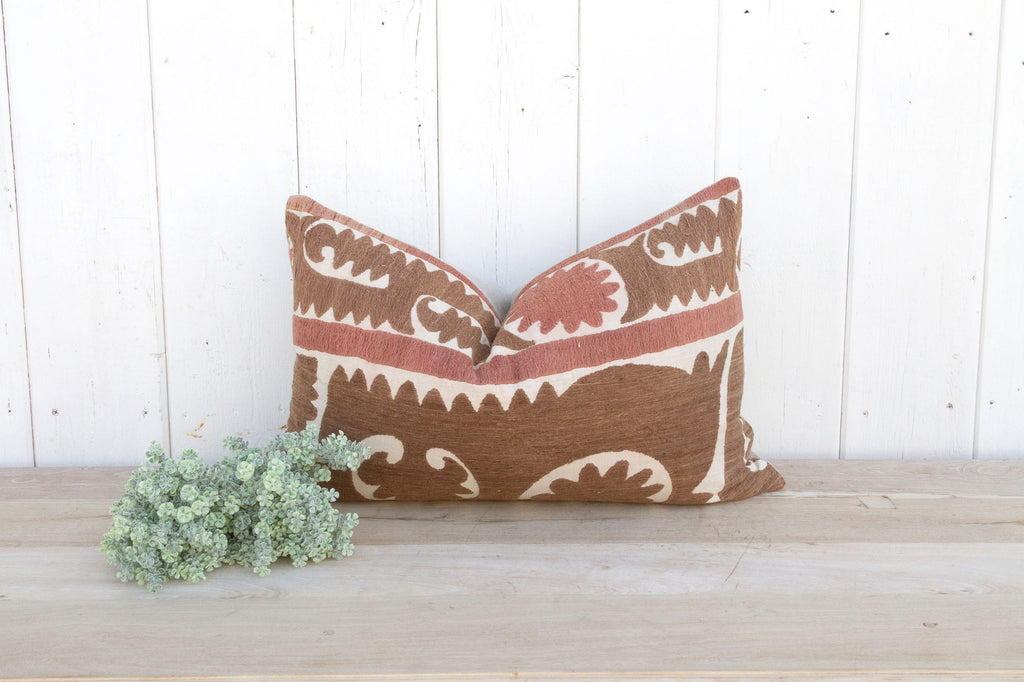 Oak Leaf Suzani Lumbar Pillow