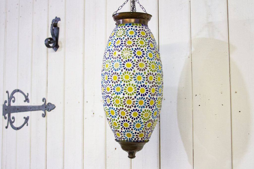 Colorful Floral Mosaic Lamp