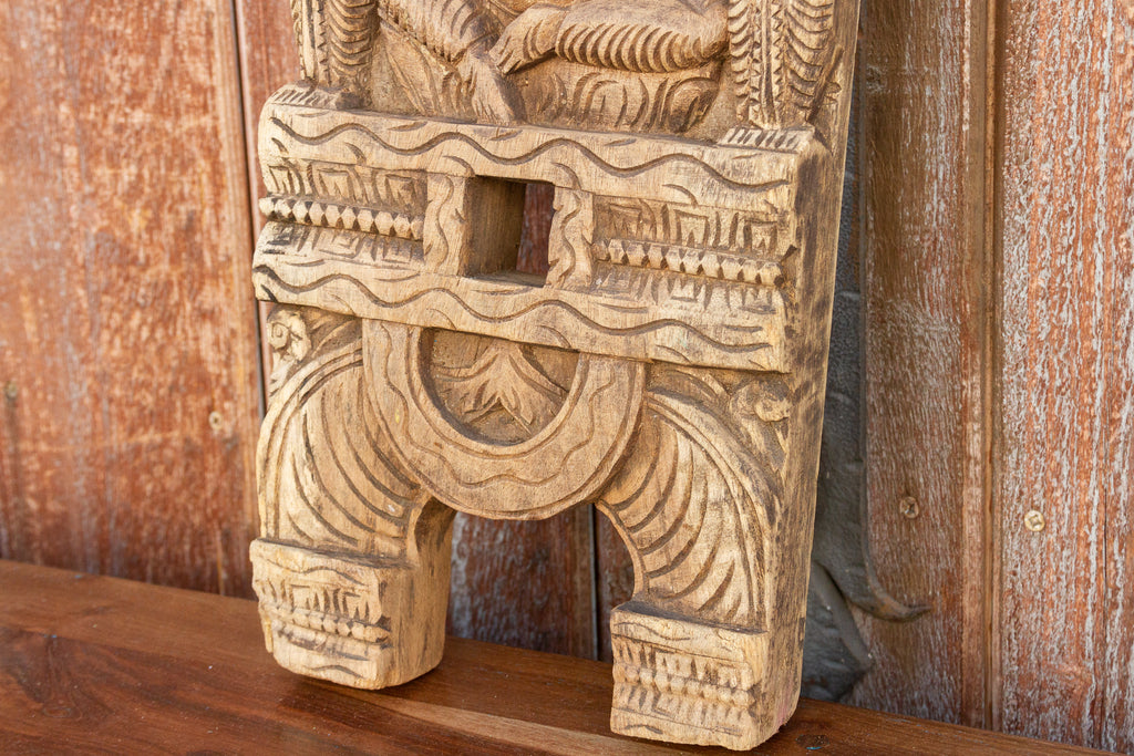 Temple Chariot Carved  Ganesha Panel