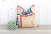 Peach Rose Vintage Suzani Pillow