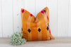 Burnt Saffron Silk Phulkari Pillow