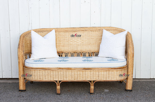 Colonial Bamboo and Rattan Bench