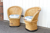 Pair of Cane & Jute Indian Club Chairs (Trade)