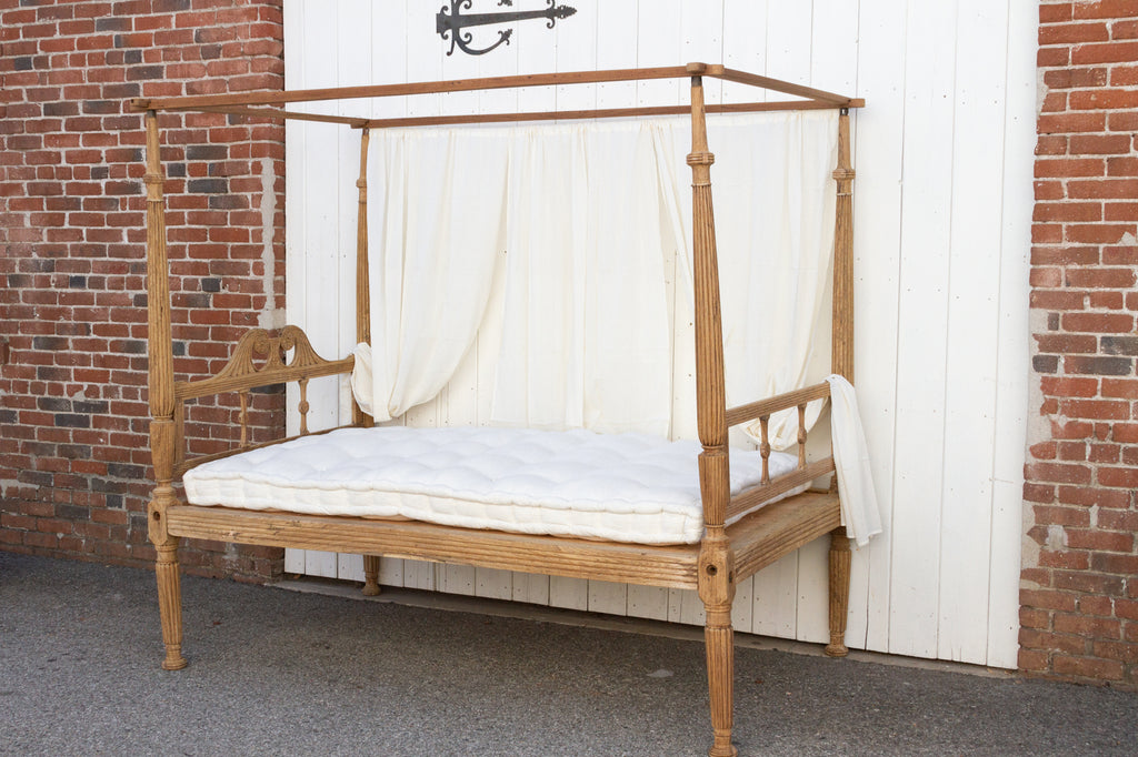 Rare 19th Century Bleached Canopy Bed