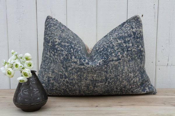 Sapphire Indian Dhurrie Block Print Pillow Cover