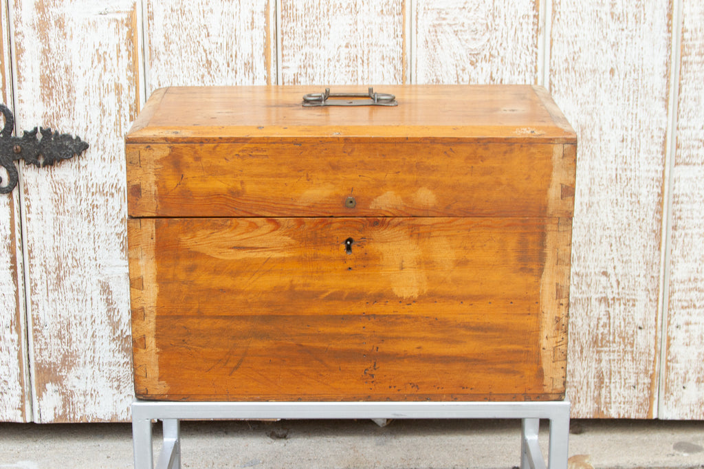 Asian Mid-Century Campaign Style Box on Stand