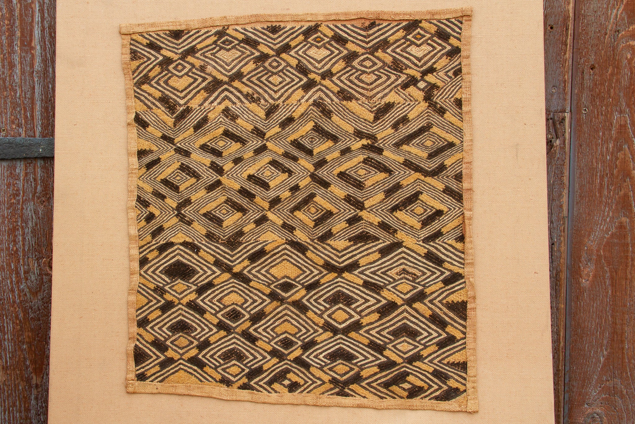 Kuba Raffia Pattern Striking Antique Kuba Raffia Panel
