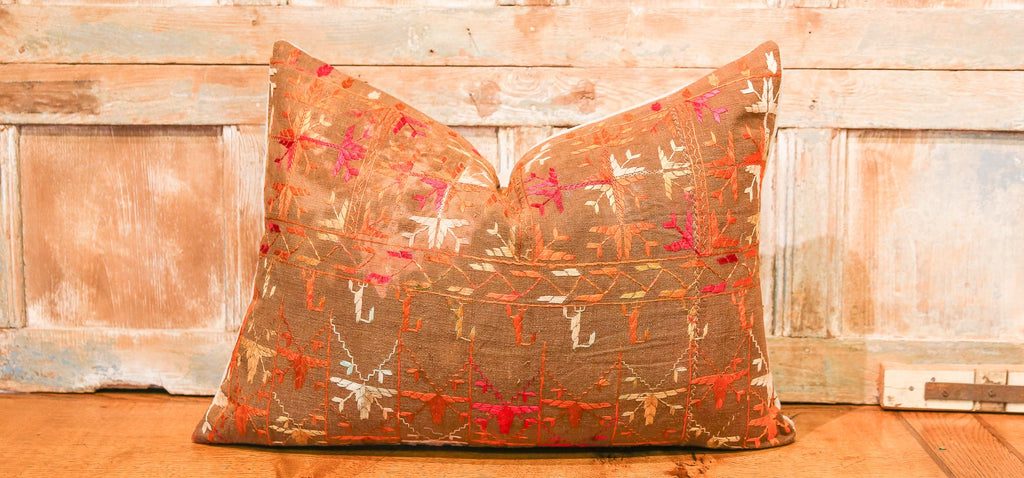 Nirali Phulkari Lumbar Pillow (Trade)