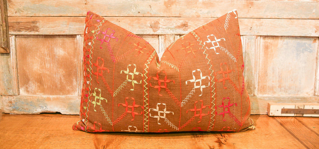 Jami Phulkari Lumbar Pillow (Trade)