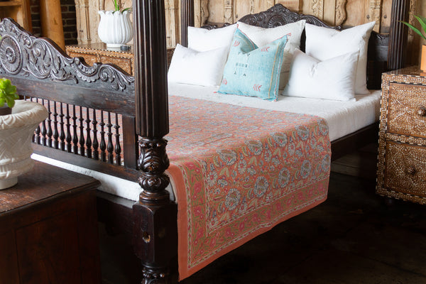 Indian Summer Block Print Cotton Bed Coverlet