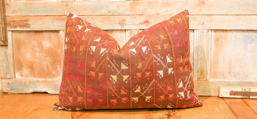 Rubiya Phulkari Lumbar Pillow (Trade)
