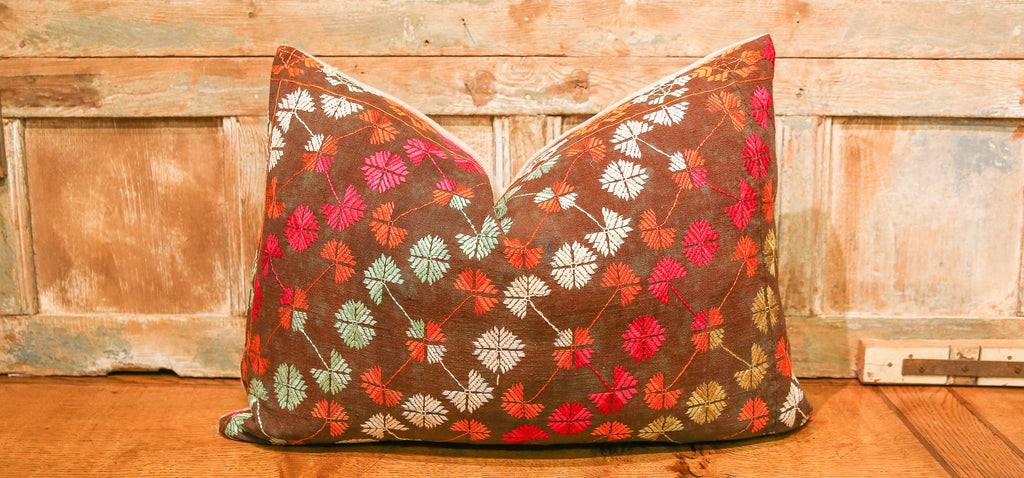 Saloni Phulkari Lumbar Pillow (Trade)