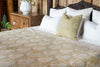 Olive Floral Block Print Cotton Bed Coverlet