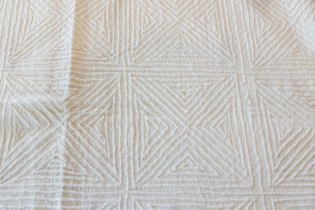 Amina Moroccan White Bedcover