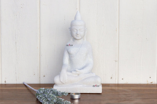 Small Pure White Mediating Buddha