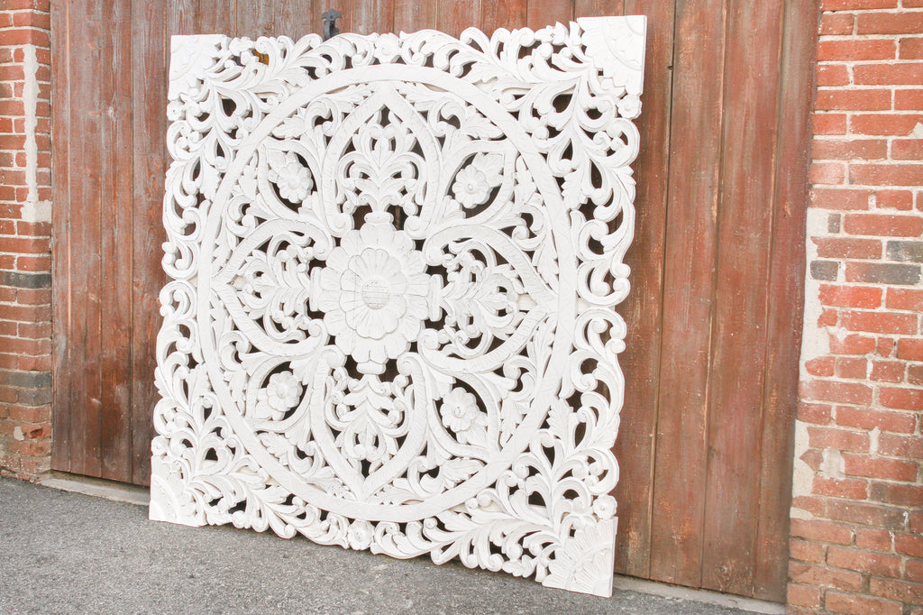 Gorgeous Large Mandala Lotus Carved Wall Panel