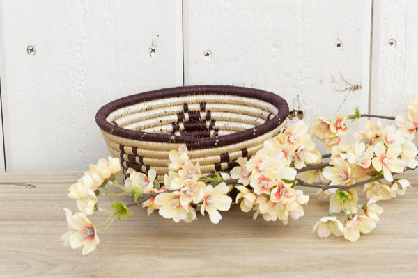 Vintage Floral Weave Basket