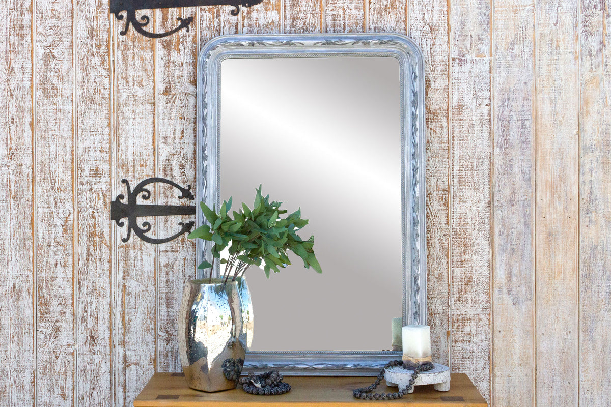 Silver Louis Philippe mirror with a cartouch - RF Architectural & Garden  Antiques