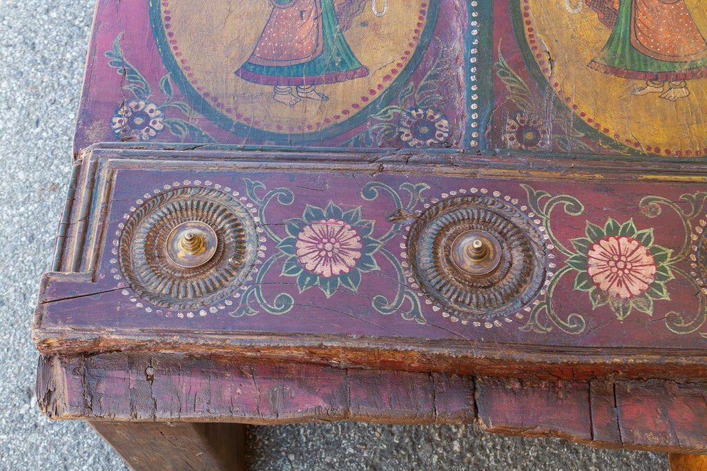 Exceptional Antique Indian Temple Door Coffee Table