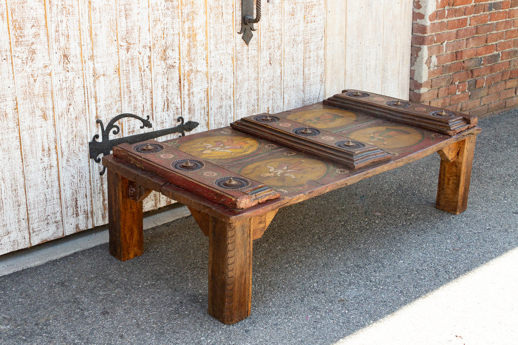 Exceptional Antique Indian Temple Door Coffee Table