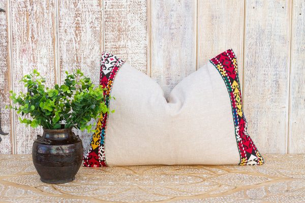 Luna Linen Tribal Border Pillow