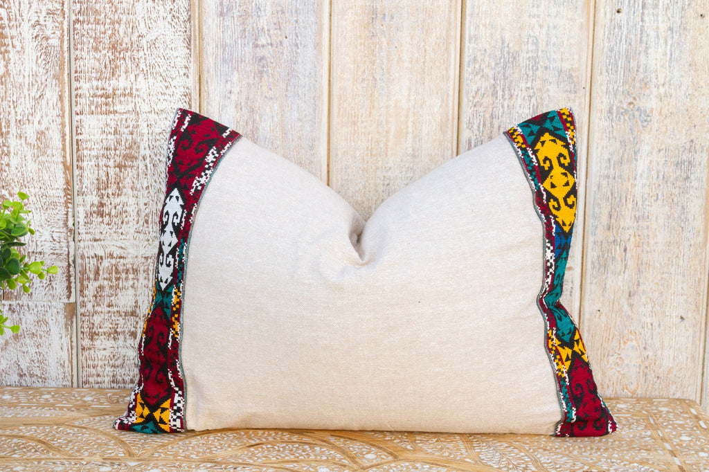 Wubitu Linen Tribal Border Pillow (Trade)